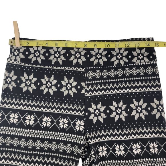 Time & Tru Fair Isle Snowflake Graphic Velour Ankle Leggings – Size Medium NWT - Picture 6 of 13
